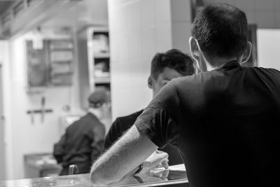 Man ordering food in restaurant