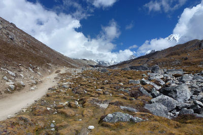 Scenic view of mountains against sky