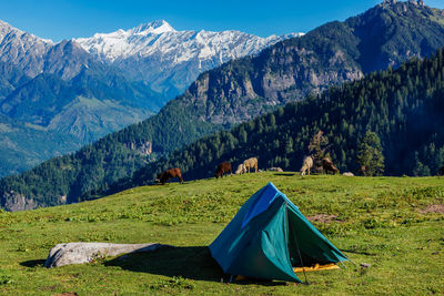 Scenic view of mountains against sky