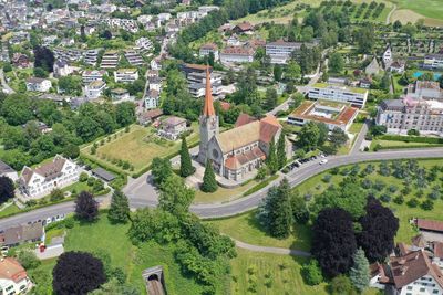 High angle view of townscape