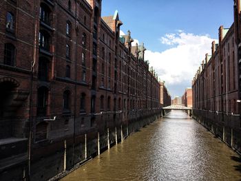 Bridge over river in city