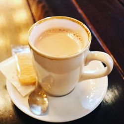 Close-up of coffee on table