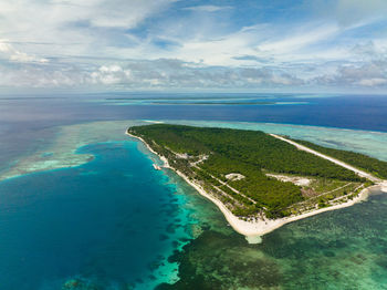 High angle view of sea against sky