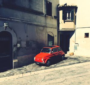 Cars parked in front of building