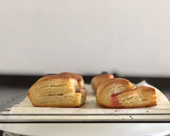 Close-up of bread on table