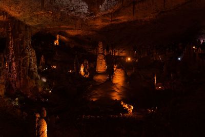 View of illuminated cave