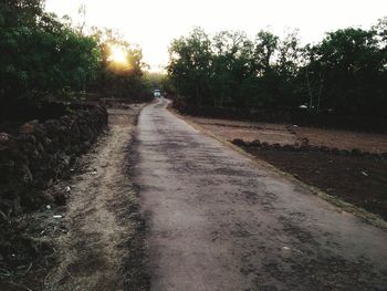 Road amidst trees against sky