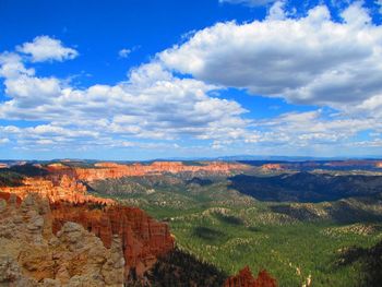 Scenic view of landscape against cloudy sky