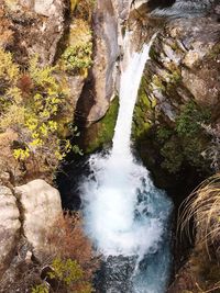 Scenic view of waterfall
