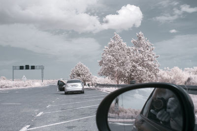 Car on road against sky