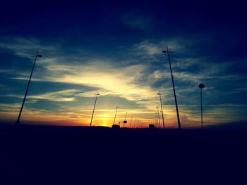 Silhouette landscape at sunset