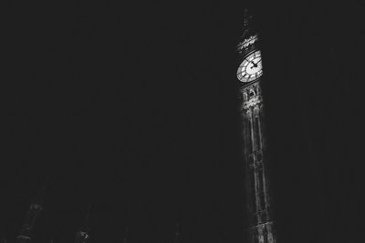 Low angle view of big ben at night