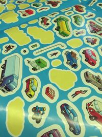 Multi colored objects on table