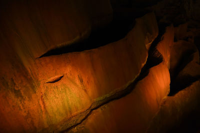 Close-up of rock formation in cave