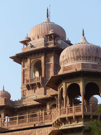 Low angle view of historical building against clear sky