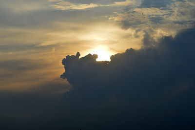 Low angle view of sky during sunset