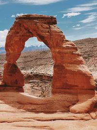 Low angle view of natural arch formation