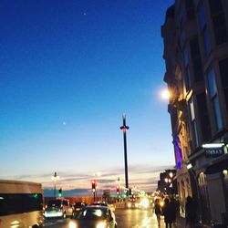 Traffic on road at night