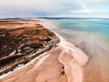 Scenic view of beach against sky