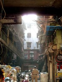 People at market in city