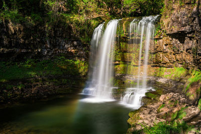 Sgwd yr eira waterfall, pontneddfechan, neath, wales, united kingdom