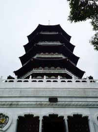 Low angle view of temple building against sky