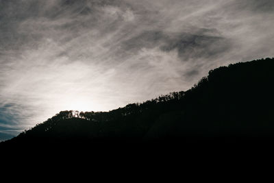 Scenic view of silhouette mountains against sky during sunset