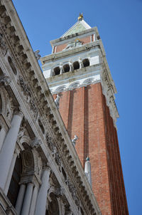 Low angle view of historical building against clear sky