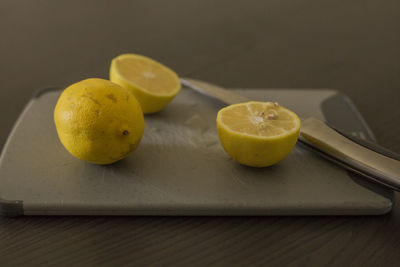 Close-up of fruits on table