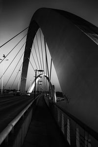 Low angle view of suspension bridge