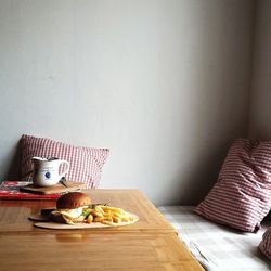 Close-up of empty sofa