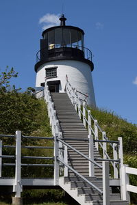 Maine lighthouse with blue sky