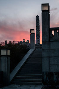 Buildings at sunset