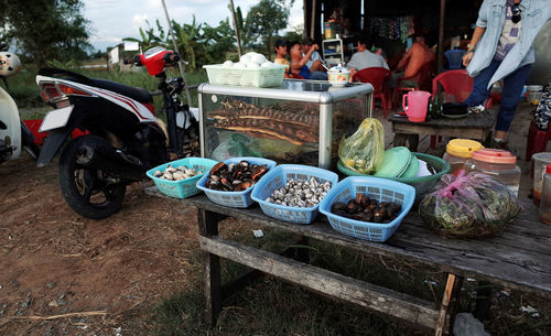 Shopping cart for sale at market stall