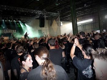 People enjoying music concert