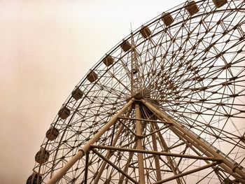 Low angle view of ferris wheel against clear sky