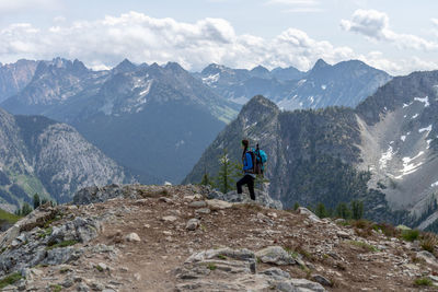 Hiking scenes in the north cascades wilderness.