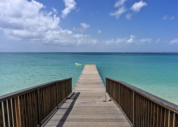 Pier over sea against sky