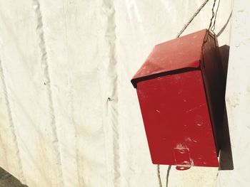 Low angle view of clothes hanging on the wall