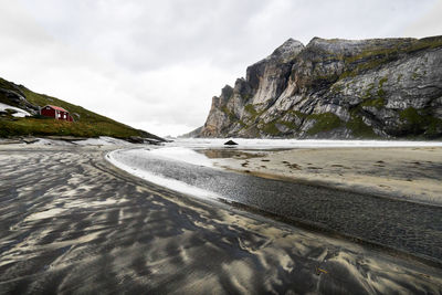 Scenic view of beach against sky