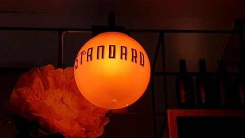 Close-up of illuminated lamp