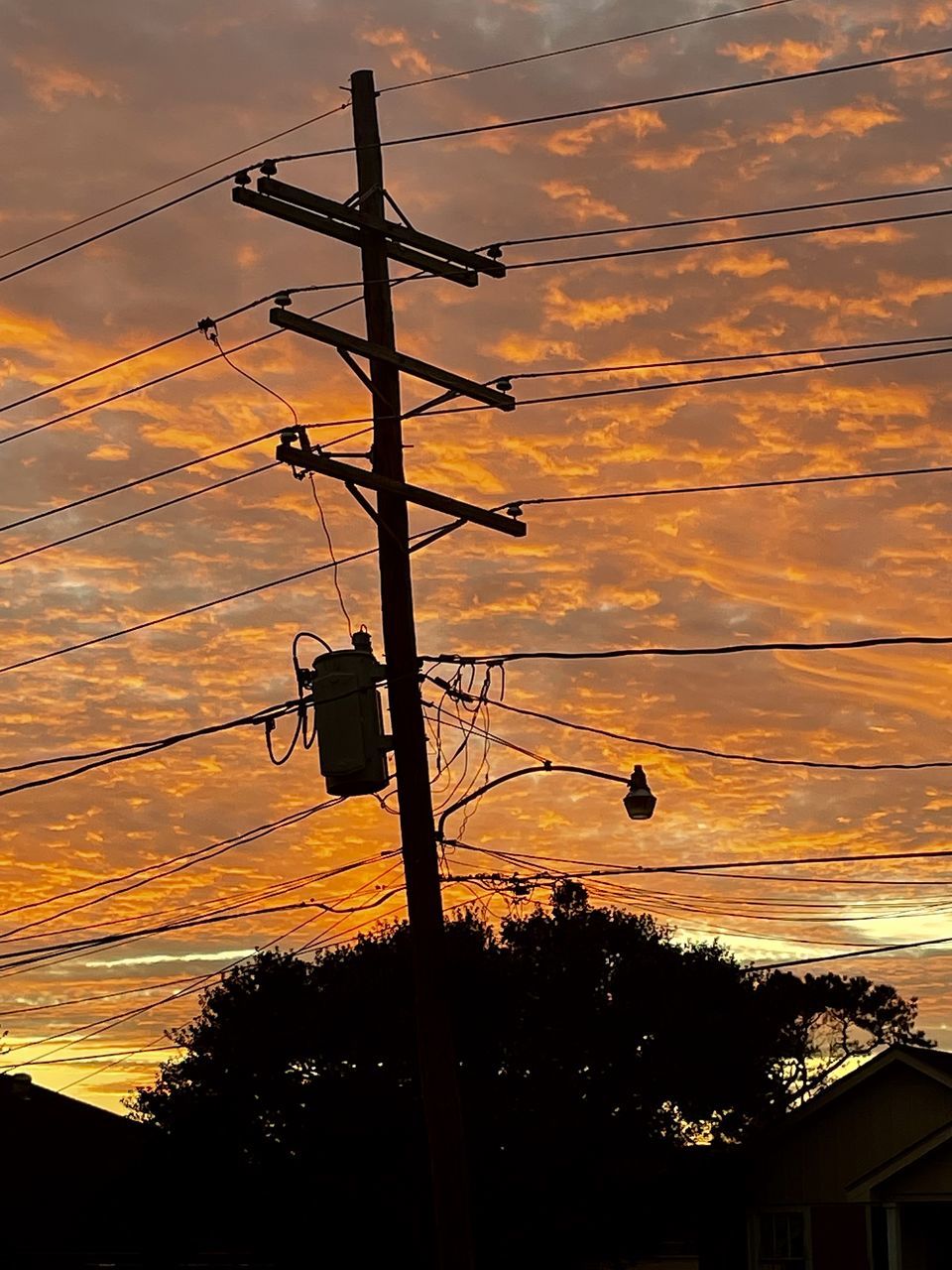 SILHOUETTE ELECTRICITY PYLON AGAINST SKY DURING SUNSET