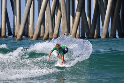 Man surfing in sea