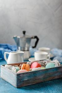 Close-up of coffee cup on table