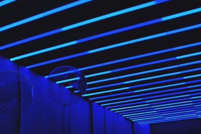 Full frame shot of illuminated blue wall