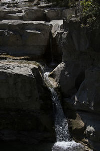 Water flowing through rocks