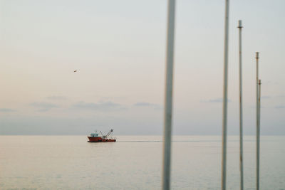 View of sailboat in sea