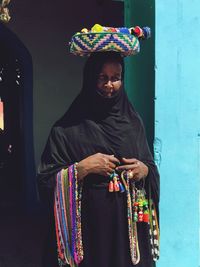 Portrait of woman looking away