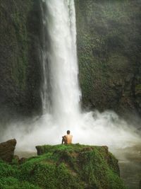 Scenic view of waterfall