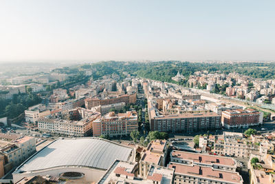 High angle view of townscape against sky